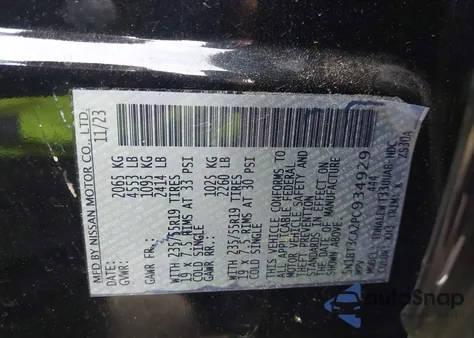 2023 Nissan Rogue Sl Fwd из США, поврежденный, VIN 5N1BT3CA2PC934929